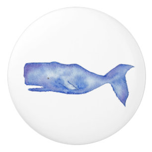 Bouton De Porte En Céramique Baleine à bec d'aquarelle par Charlotte Canzano
