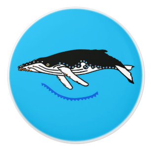 Bouton De Porte En Céramique Baleine à bosse - bouton en céramique