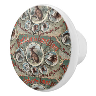 Bouton De Porte En Céramique Ballade classique du lièvre perdu