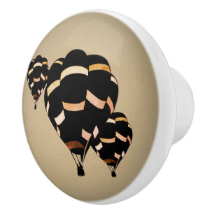 Bouton De Porte En Céramique Ballons à air chaud Vintage