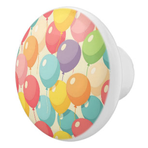 Bouton De Porte En Céramique Ballons de fête de différentes couleurs