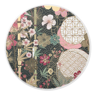 Bouton De Porte En Céramique Bambou Cerry Blossoms Design Art Déco