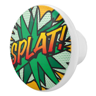 Bouton De Porte En Céramique Bande dessinée Pop Art SPLAT