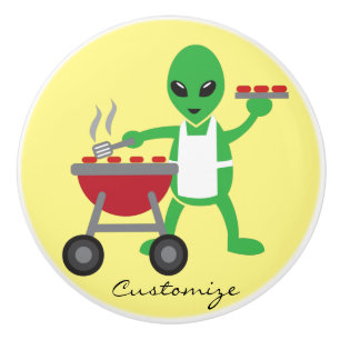 Bouton De Porte En Céramique Barbecue Alien Cuisine Thunder_Cove