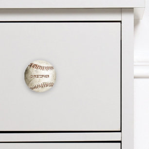 Bouton De Porte En Céramique Baseball Vintage personnalisé
