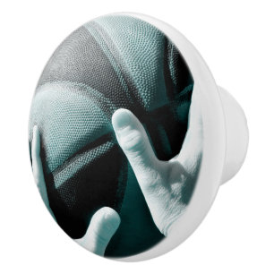 Bouton De Porte En Céramique Basket-ball vintage