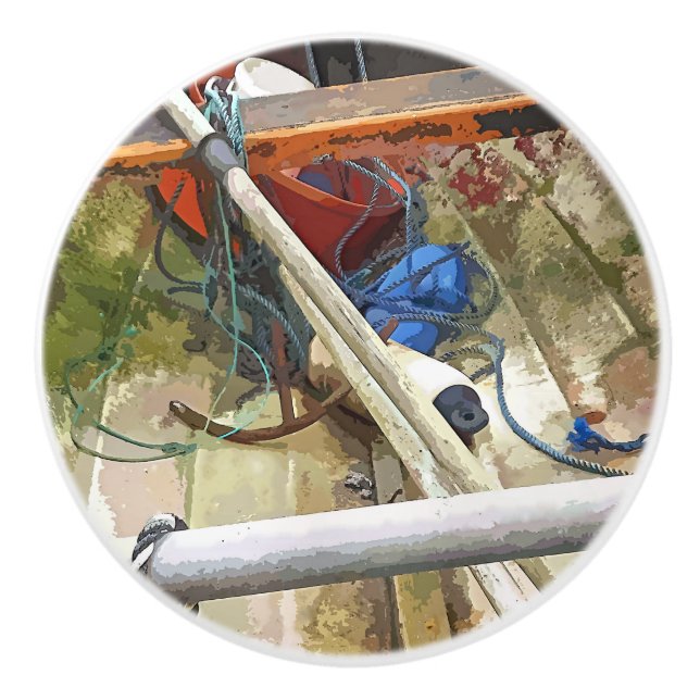 BOUTON DE PORTE EN CÉRAMIQUE BATEAU (Devant)