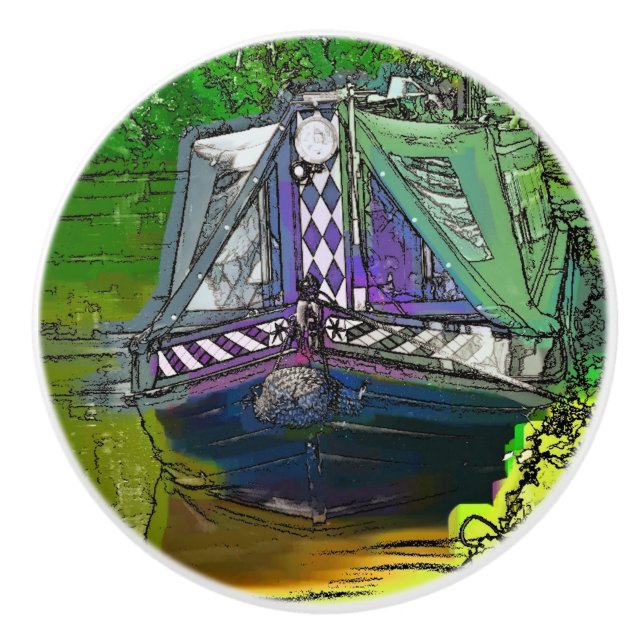 BOUTON DE PORTE EN CÉRAMIQUE BATEAU (Devant)