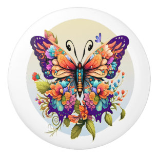 Bouton De Porte En Céramique "Be the Beautiful Butterfly" Ceramic Knob