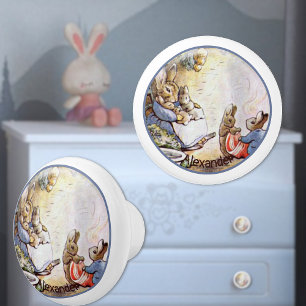 Bouton De Porte En Céramique Beatrix Potter Bunny Family Ceramic Knob