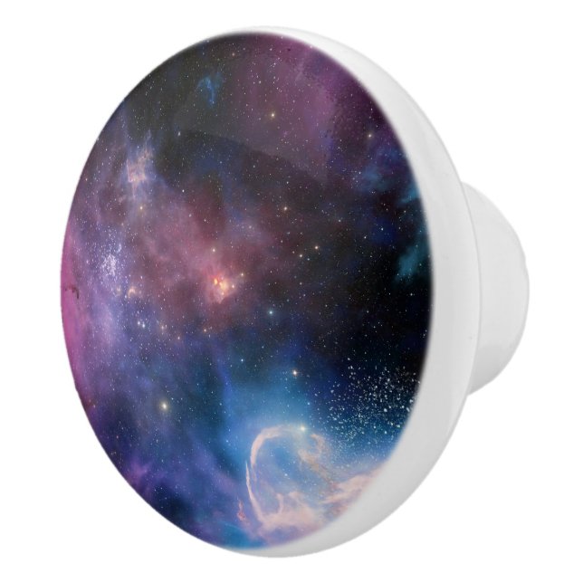 Bouton De Porte En Céramique Beau Blue Purple Space Stars Galaxy Universe (Droite)