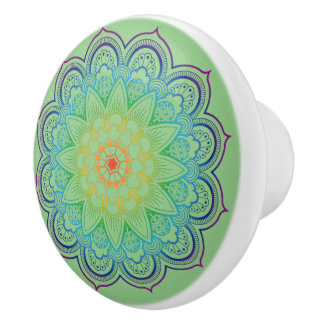 Bouton De Porte En Céramique Beau Mandala