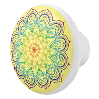 Bouton De Porte En Céramique Beau Mandala