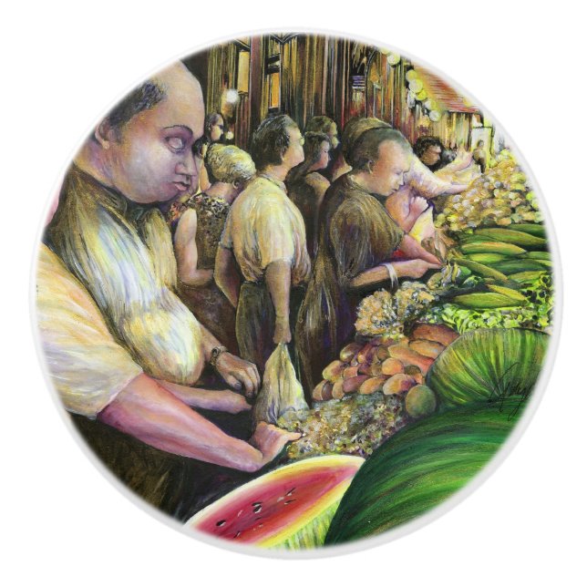 Bouton De Porte En Céramique Beaucoup d'hommes, beaucoup de melons, Budapest (Devant)