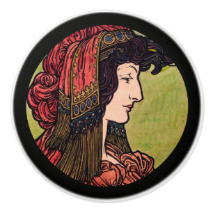 Bouton De Porte En Céramique Beauté en verre de Mucha