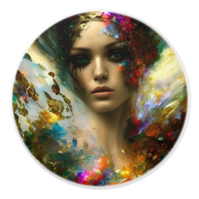 Bouton De Porte En Céramique Beautiful Woman Ceramic (Devant)