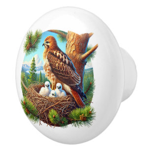 Bouton De Porte En Céramique Beaux oiseaux