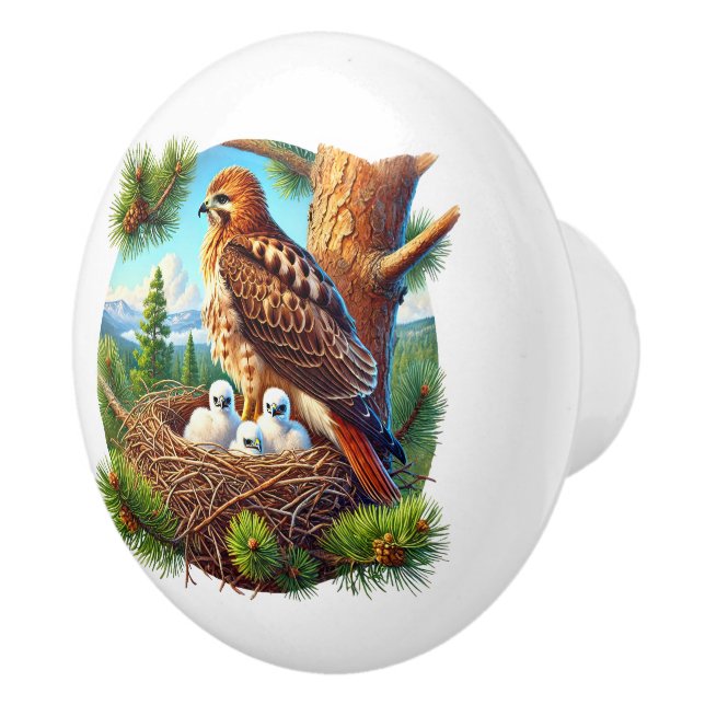 Bouton De Porte En Céramique Beaux oiseaux (Droite)