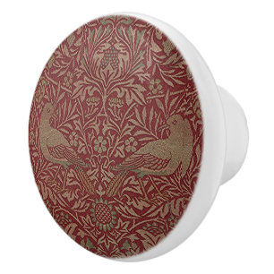 Bouton De Porte En Céramique Beaux oiseaux vintages dans un paysage floral
