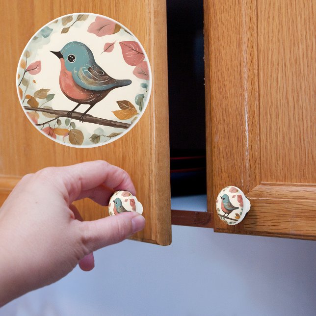 Bouton De Porte En Céramique Bébé Oiseau (Créateur téléchargé)