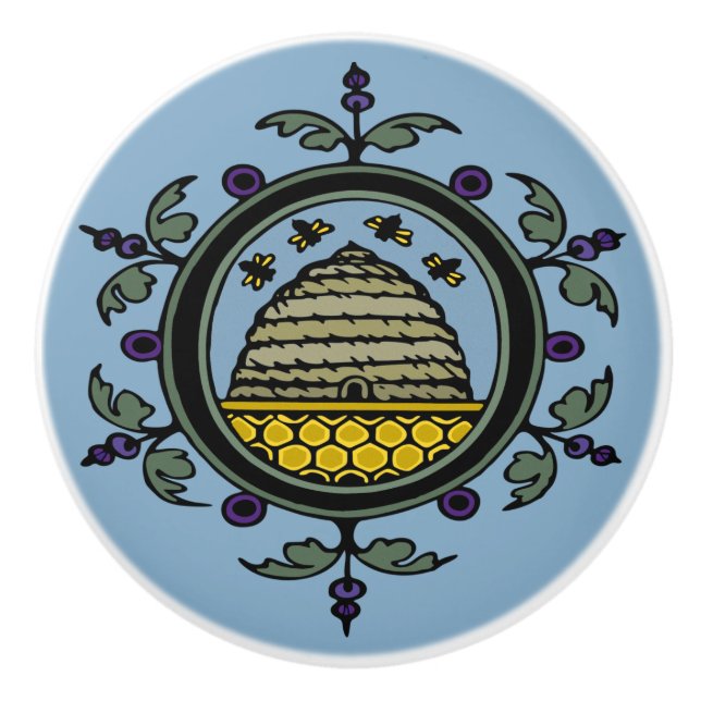 Bouton De Porte En Céramique Bee and Hive de Victoria (Devant)