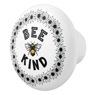 Bouton De Porte En Céramique Bee Genre Bumble Bee Kindness Design Floral