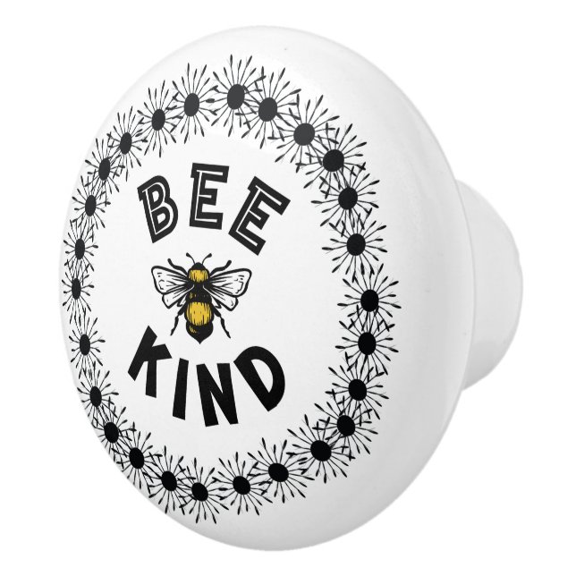 Bouton De Porte En Céramique Bee Genre Bumble Bee Kindness Design Floral (Droite)