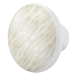 Bouton De Porte En Céramique Beige clair noble texturé blanc