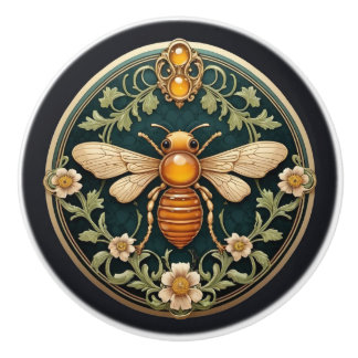 Bouton De Porte En Céramique Belle Bee Art Nouveau
