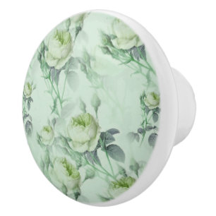 Bouton De Porte En Céramique Belle florale Vintage