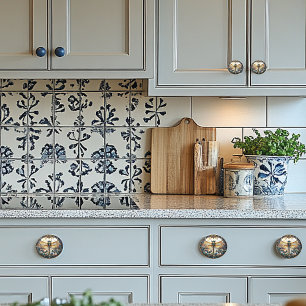 Bouton De Porte En Céramique Belle Libellule Perles Roses Pierres Turquoise