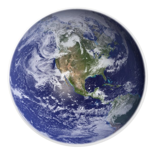 Bouton De Porte En Céramique Belle Terre Bleue Système Solaire Planète Accueil (Devant)