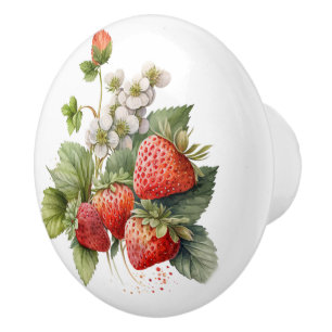 Bouton De Porte En Céramique Belles fraises
