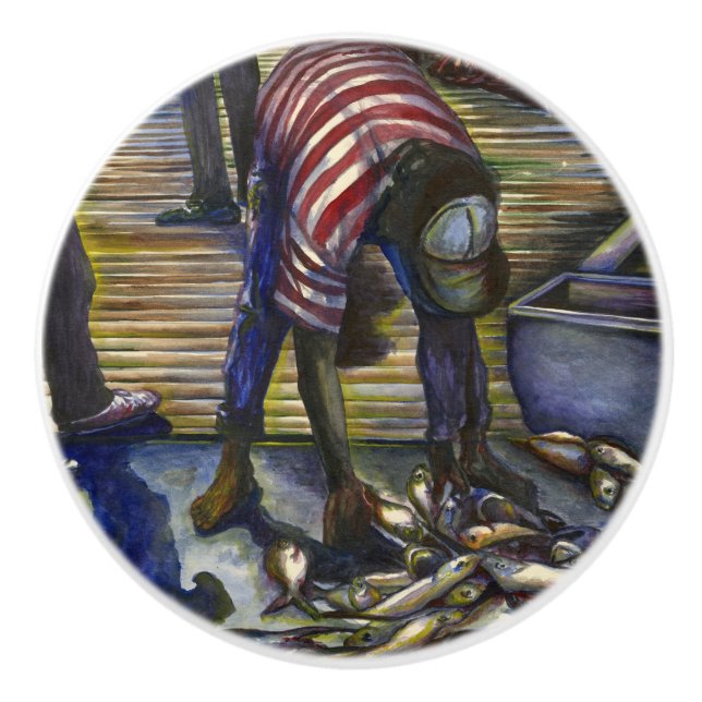 Bouton De Porte En Céramique Bénédictions de samedi, Harbour Island, Bahamas (Devant)