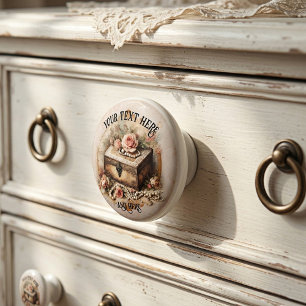 Bouton De Porte En Céramique Bijoux Vintage Shabby Chic Roses Roses Rose Pink