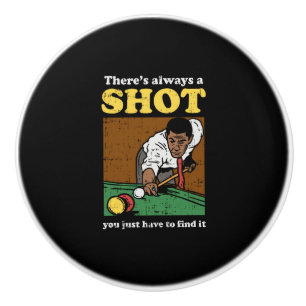 Bouton De Porte En Céramique Billiard Snooker Retro