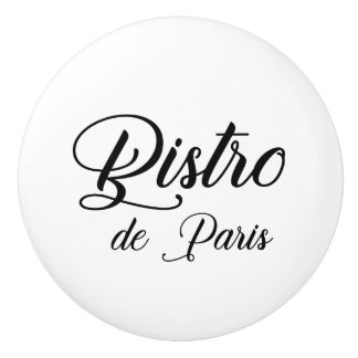Bouton De Porte En Céramique Bistro de Paris Symbole Vintage Tiroir Tirage