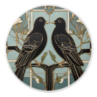 Black Bird Art Nouveau Bird pigeons de colombe Art