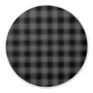 Bouton De Porte En Céramique Black & Grey À damiers Plaid Carrés garçons Hommes