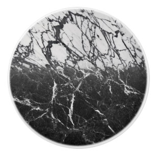 Bouton De Porte En Céramique Black & Marbre blanc Moderne Glam tendance