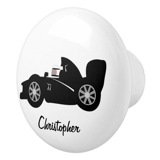 Bouton De Porte En Céramique Black Racing Car Design (Droite)