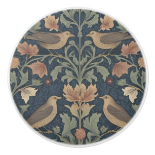 Bouton De Porte En Céramique Blackbirds style William Morris
