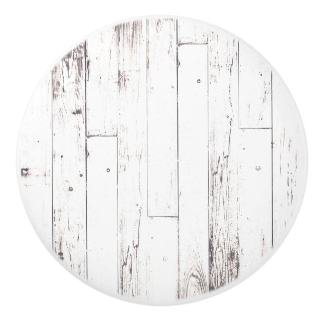 Bouton De Porte En Céramique Blanc Shabby Chic Bois Grange de Ferme Rustique (Devant)