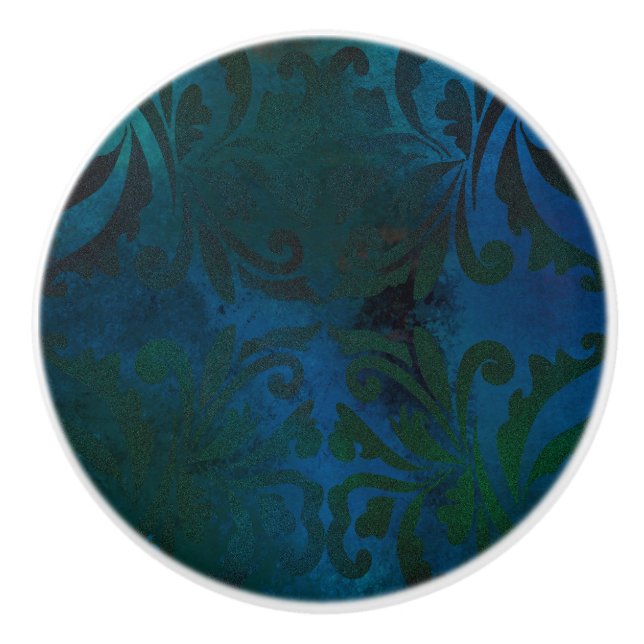 Bouton De Porte En Céramique bleu (Devant)