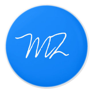 Bouton De Porte En Céramique bleu azur personnalisé