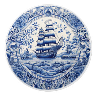 Bouton De Porte En Céramique Bleu Chine inspiré Nautical Ship Knob