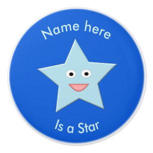 Bouton De Porte En Céramique Bleu clair Celebration Star Custom Ceramic Knob