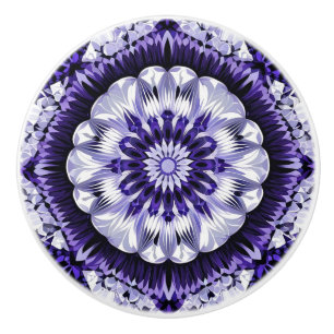 Bouton De Porte En Céramique Bleu classique et blanc