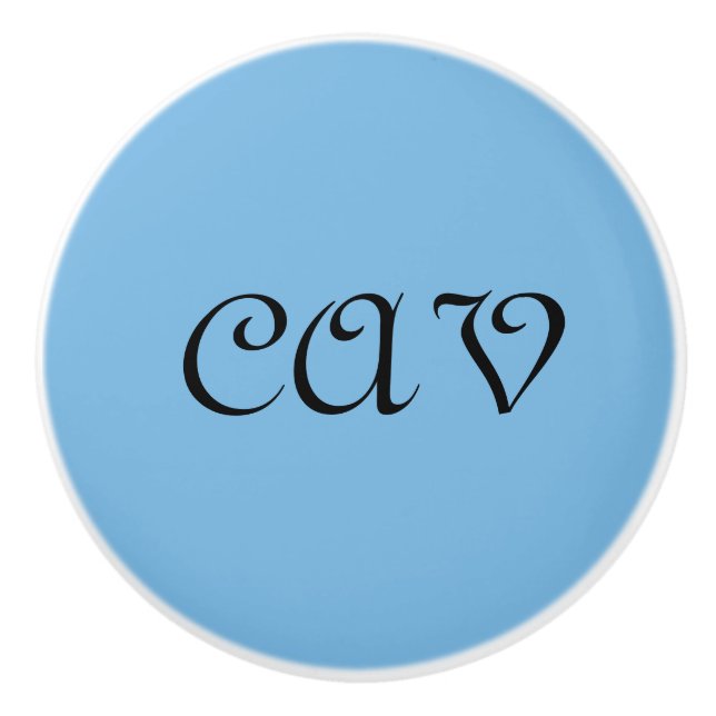 Bouton De Porte En Céramique Bleu de Cornflower (Devant)