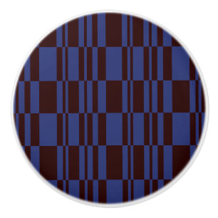 Bouton De Porte En Céramique Bleu et noir Abstrait rayures Dresser et tiroir